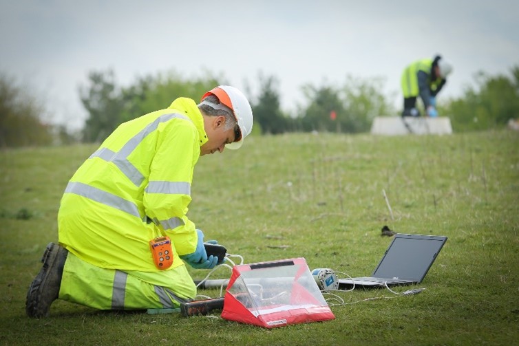 Andrew Brunton on site, archive photo